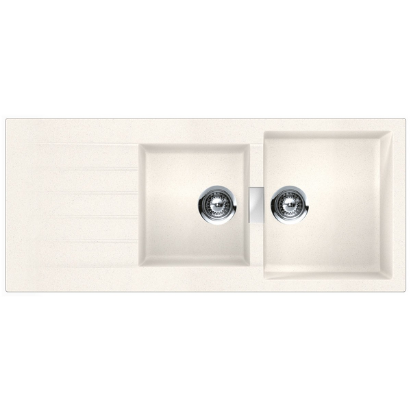 Abey Schock Signus 1 and 3/4 Bowl Sink with Drainer D200W