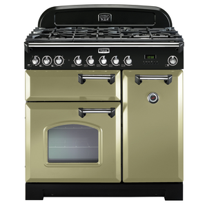 Falcon 90cm Classic Deluxe Freestanding Dual Fuel Oven/Stove Olive Green and Chrome