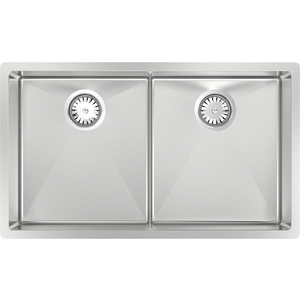 Abey Piazza Double Square Bowl Sink Stainless Steel
