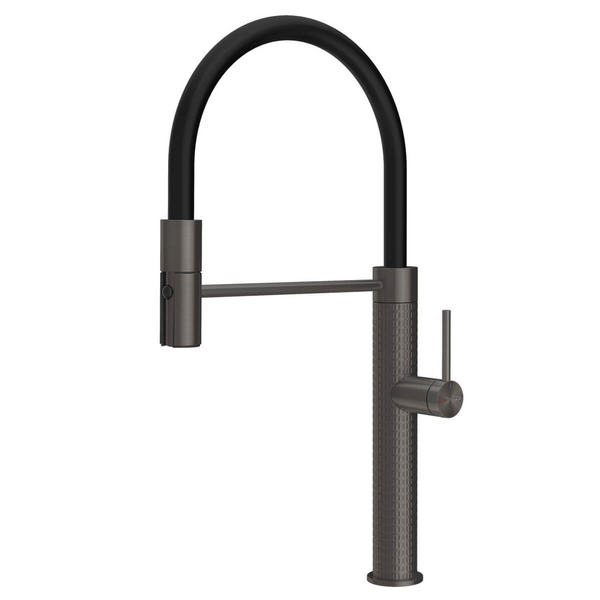 Gessi 316 Meccanica Semi-Professional Pull Out Spray Mixer Tap Brushed Black 60220-707