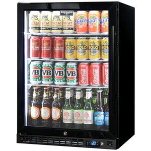 Schmick Under Bench Heated Glass Door Bar Fridge Left Hinged SK156L-B-HD