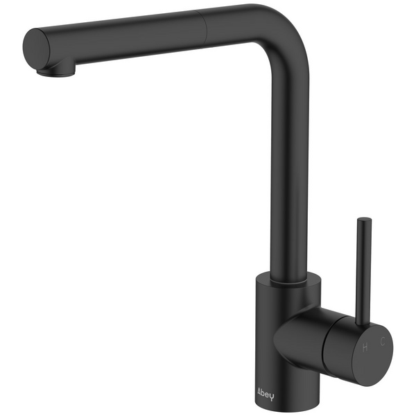 Abey Lucia Side Lever Pull Out Mixer Black 3K6-B-LF