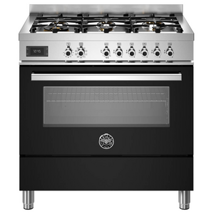 Bertazzoni 90cm Professional Black Dual Fuel Freestanding Oven