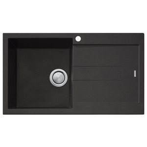 Oliveri Santorini Left-Hand Basin Single Basin And Drainer - Black