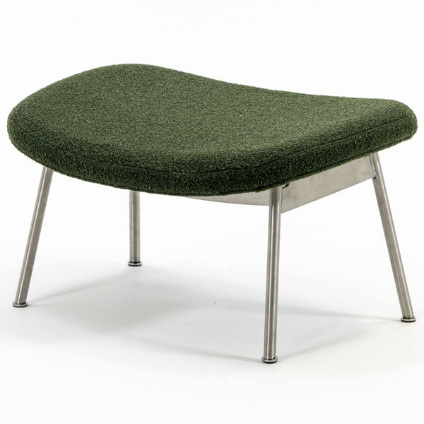 Case Furniture Ella Ottoman - Boucle Moss Green and Stainless Steel 107005