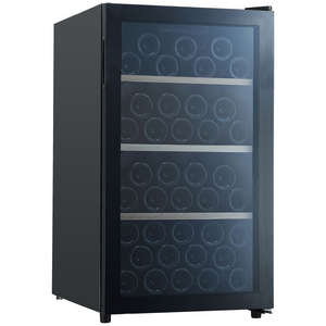 Cantina 56 Bottle Freestanding Single Zone Wine Cabinet Black CCWFS56B
