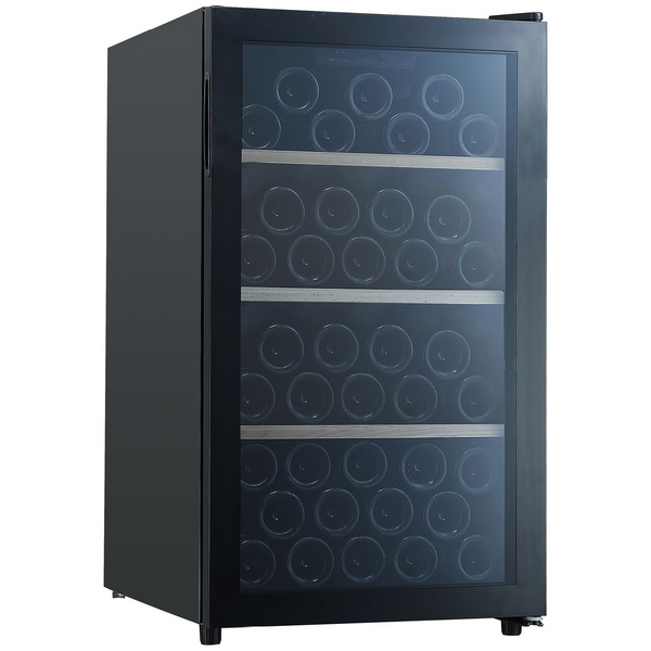 Cantina 56 Bottle Freestanding Single Zone Wine Cabinet Black CCWFS56B