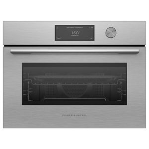 Fisher & Paykel 60cm Series 9 Contemporary Compact Combi-Microwave Oven Brushed Silver Glass