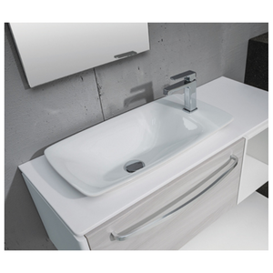 Studio Bagno Flow Inset Basin with 1 Tap Hole - Gloss White FLOW60-1 FLOW601