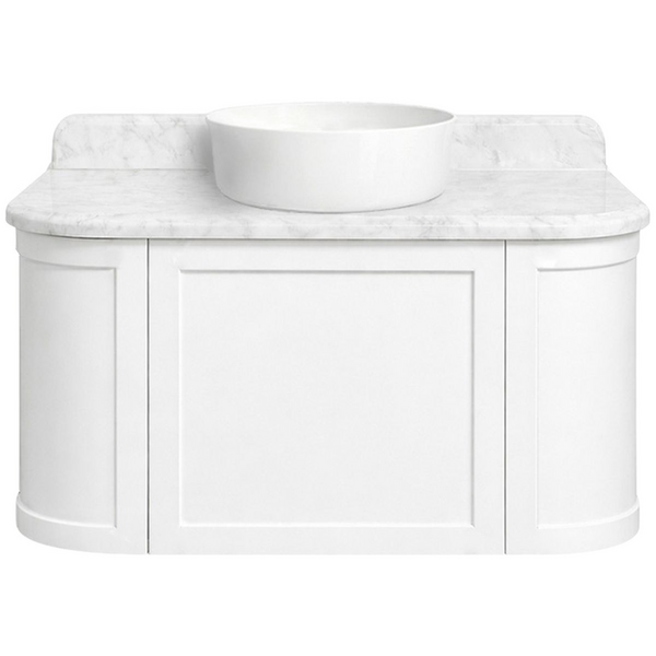 Turner Hastings Evara 90x53 Wall Hung Vanity with Real Marble Top To Suit Above Counter Basin White NTH EV953-WH-NTH