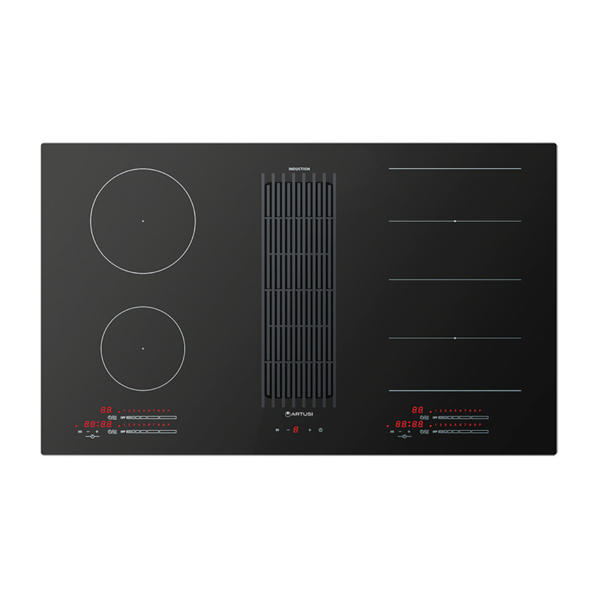 Induction cooktop outlet built in downdraft
