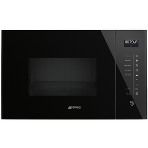 Smeg Linea 25L Built-In Microwave with Grill Black FMIA125B3