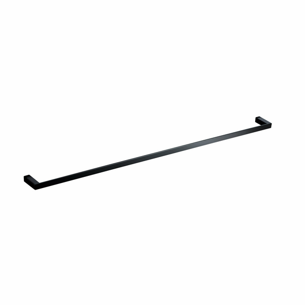 Rogerseller Matt Black Strap by Single Towel Rail 920mm - 4031023