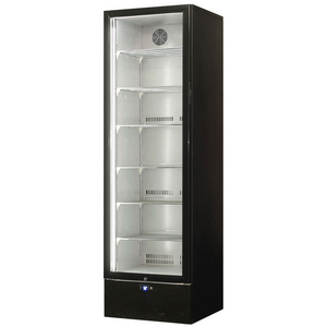 Schmick 398L Heated Glass Door Beverage Refrigerator Black Left Hinge SK422L-B-HD