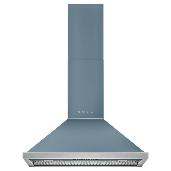 Smeg 90cm Portofino Decorative Wall Rangehood Storm Blue KCU94SBM
