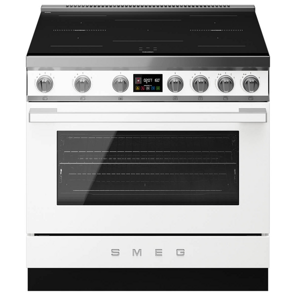 Smeg 90cm Portofino Induction Pyrolytic Freestanding Oven White CPF90I1PWH2