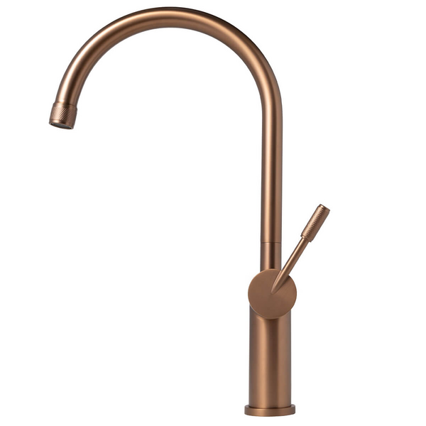 Titan Essentials Gooseneck Kitchen Mixer Tap - Aged Brass TTAB2