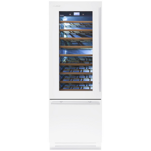 Fhiaba 75cm Classic Wine Cellar and Wine Drawer Left Hinge Pearl White