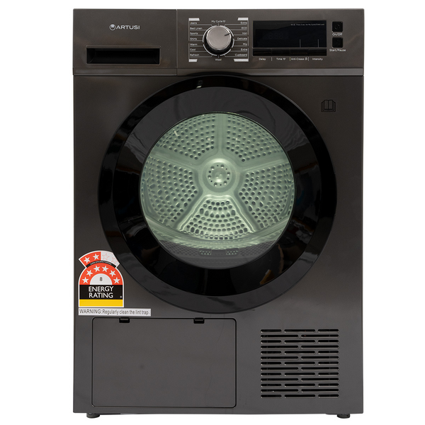 Artusi 8kg Heat Pump Dryer Grey/Black AHPD880GB