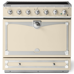 La Cornue Albertine 90cm Induction Freestanding Oven Morning Dew with Polished Chrome