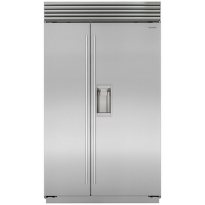 Sub-Zero Classic 879L Built-In Side By Side Fridge with External Ice and Water Dispenser - Tubular Handles