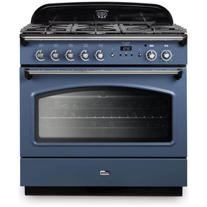 Falcon 90cm Classic FX Stone Blue-Chrome Dual Fuel Freestanding Oven