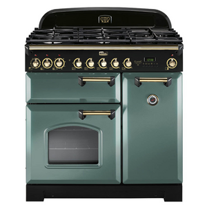 Falcon 90cm Classic Deluxe Mineral Green Dual Fuel Freestanding Oven
