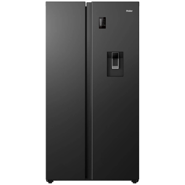 Haier 523L Series 300 Side-by-Side Fridge Non-Plumbed Water Dispenser Black HRF523XHG
