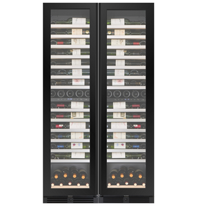KingsBottle Atelier Harmony 172 Bottle Four Zone Side-by-Side Wine Fridge System KB245W4-BK