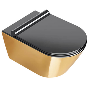 Catalano Zero 55 Newflush Wall Hung Toilet and Slim Seat Gold 1VS55NRNO