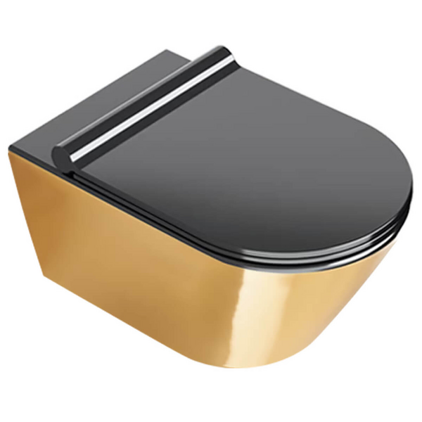 Catalano Zero 55 Newflush Wall Hung Toilet and Slim Seat Gold 1VS55NRNO