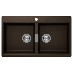 Abey Schock Horizont Double Bowl Sink Bronze