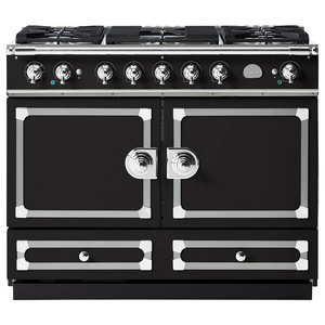 La Cornue Cornufe 110cm Dual Fuel Freestanding Oven Matte Black with Polished Chrome