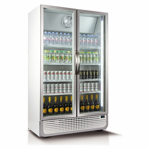 Husky 975L Glass Double Door Fridge