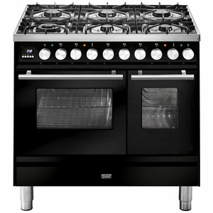 ILVE Professional Plus Series 90cm Dual Fuel Six Burner Double Oven with Milano Knobs
