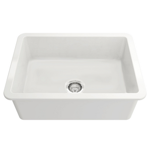 Turner Hastings Cuisine 68 Single Bowl Inset and Undermount Sink Gloss White
