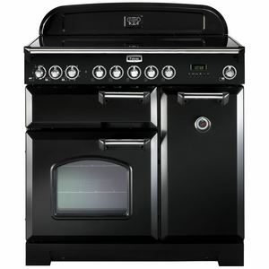 Falcon 90cm Classic Deluxe Freestanding Induction Oven/Stove Black and Chrome CDL90EIBLCH