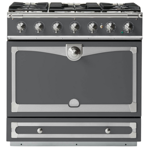 La Cornue Albertine 90cm Dual Fuel Freestanding Oven Graphite with Brushed Nickel
