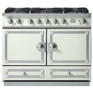 La Cornue Cornufe 110cm Dual Fuel Freestanding Oven Pure White with Brushed Nickel
