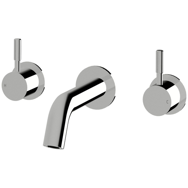 Sussex Taps Virgo Wall Basin or Bath Set 150mm Fluted Chrome VGWBBS15001-F