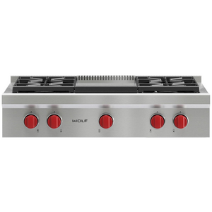 WOLF 91cm Natural Gas Cooktop with Teppanyaki