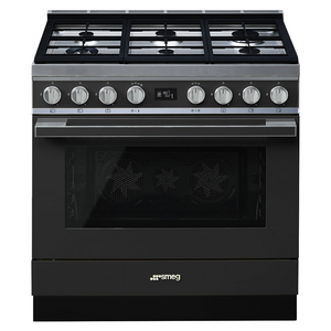 Smeg 90cm Portofino Freestanding Dual Fuel Oven/Stove Anthracite