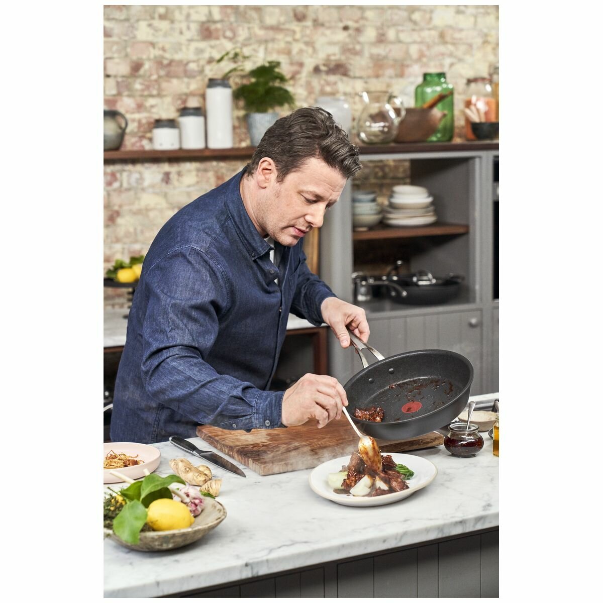 Tefal Jamie Oliver 30 cm Big Batch Hard Anodised Induction Non Stick Pan