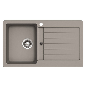 Abey Schock Typos Left Hand Single Bowl with Drainer - Concrete