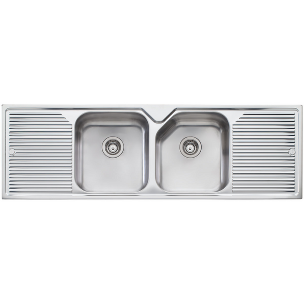 Oliveri Nu-Petite Double Bowl With Double Drainer Topmount Sink NP653