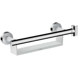 Hansgrohe Unica Grab Handle Comfort with Shelf and Shower Holder - Chrome 26328400