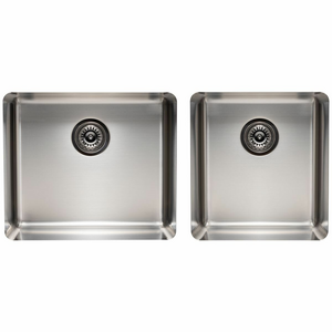 Titan large and Medium Bowl Sink Brushed Steel