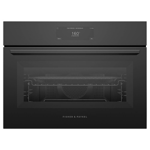 Fisher & Paykel 60cm Series 9 Minimal Compact Combi-Microwave Oven Black Glass OM60NMUB5