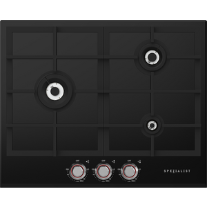 Spezialist 64cm Vitro Ceramic 3 Burner Gas Cooktop