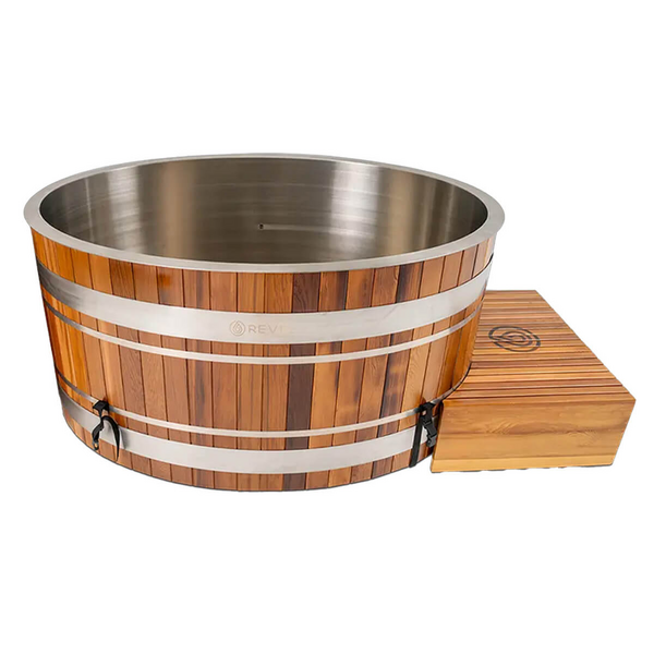 Revel Glacier Premium Solo Cedar Ice Bath with 1HP Chiller Unit R-ICESOLO-V3